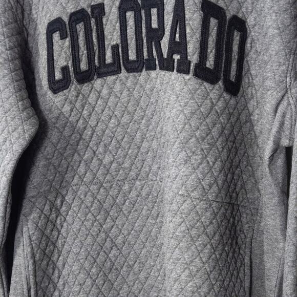 Pressbox Quilted Sweatshirt Colorado Varsity Gray Size XL Collegiate - Picture 4 of 9